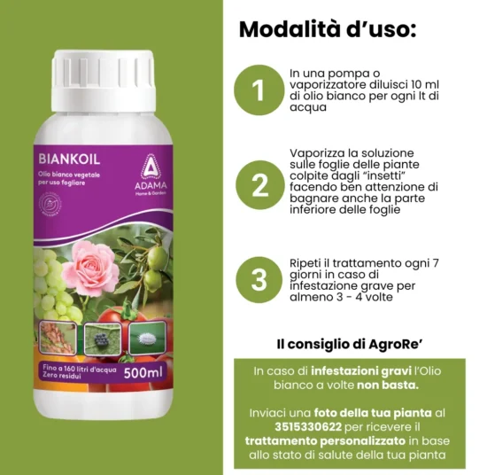 Olio Bianco per piante Insetticida Naturale